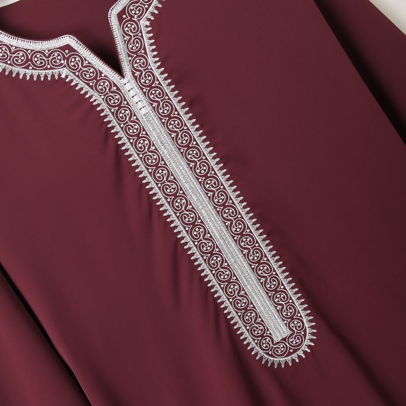 Herreklær Ny arabisk kappe fra Midtøsten, langermet, brodert, rød pakke, muslimsk kappe for menn_voghion.com