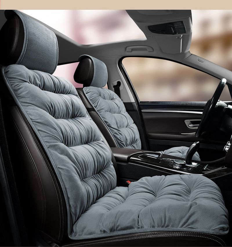 Winter Down Cushion Breathable, Warm And Wear-resistant Car Front Seat Cover Split Headcap_voghion.com