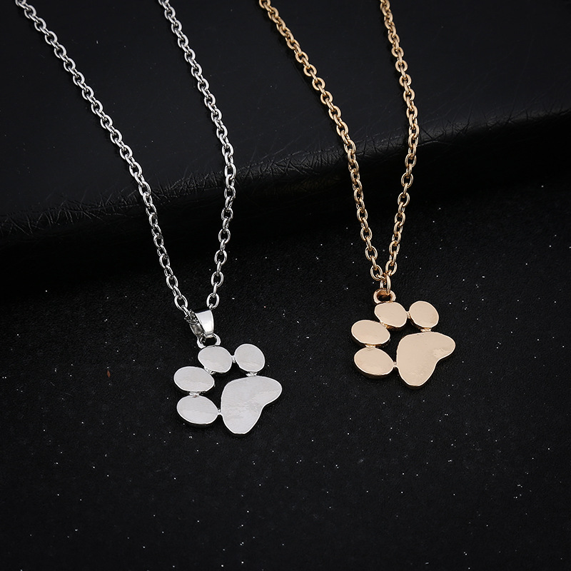 Heart Necklaces & Pendants Jewelry for Women long chain Sweater necklace Fashion Cute Pets Dogs Footprints Paw Necklace_voghion.com