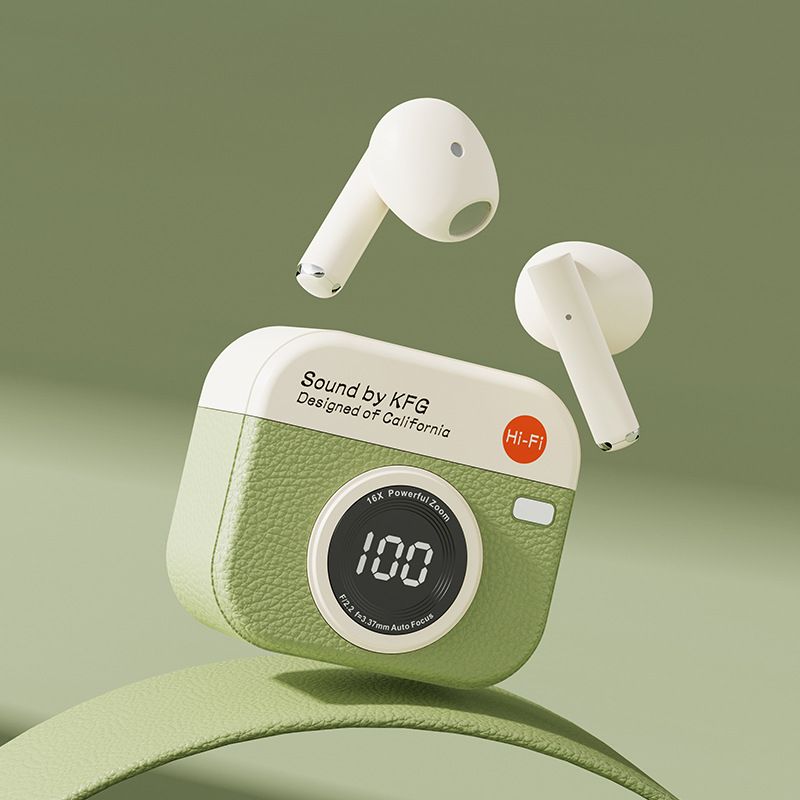 Q86 retro camera in-ear e-sports bluetooth headset ANC noise reduction no delay wireless headset_voghion.com