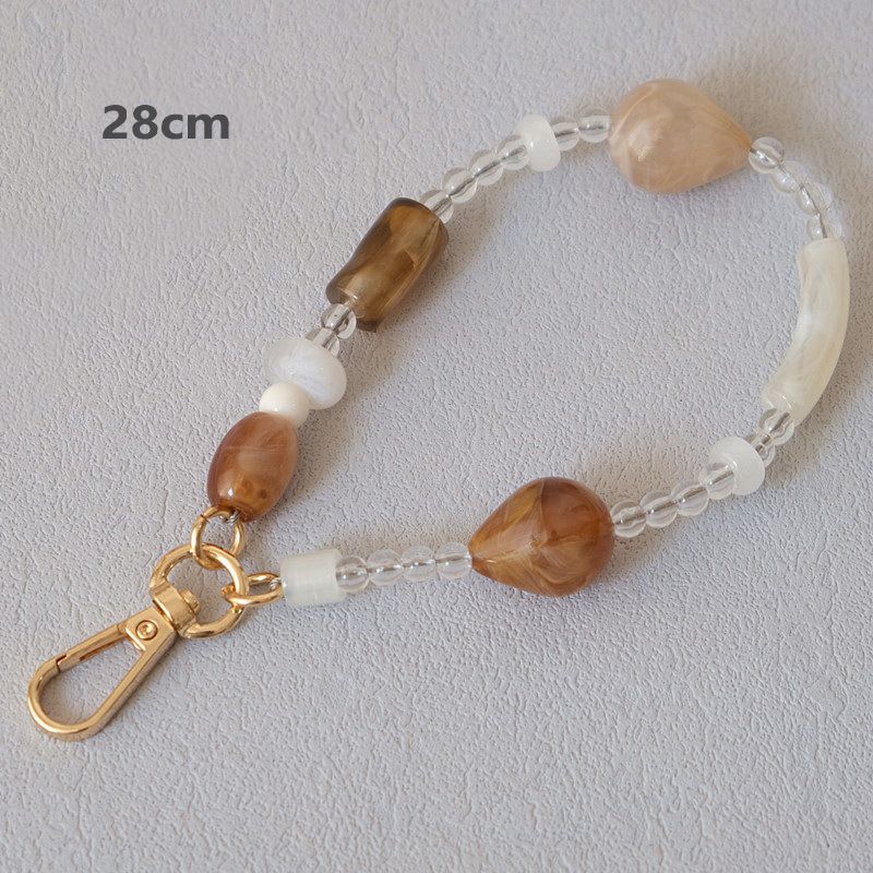 Veelzijdige acryl mode waterdruppel kralen accessoires riem abrikoos hangende touw tas telefoon ketting_voghion.com