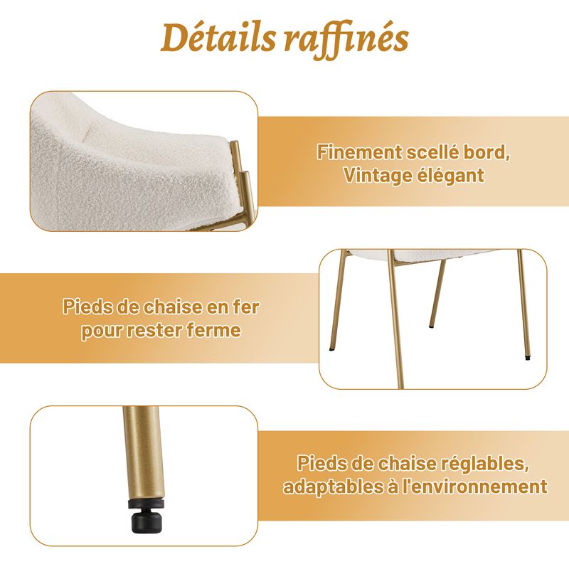 6er Set Loungesessel Aus Lamm Plüsch Stoff, Beige_voghion.com