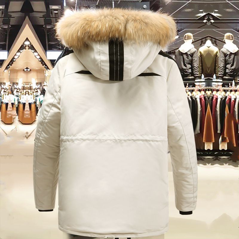 Ropa de hombre Chaqueta de algodón de seda para hombre Estilo coreano moda casual marca de moda parka suelta invierno pareja ropa de trabajo pato blanco Chaqueta de algodón de seda para hombre_voghion.com