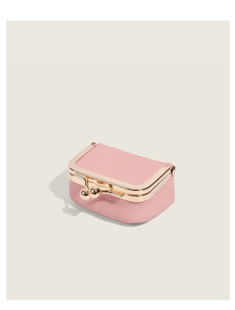 Mini Leather Coin Purse With Snap Closure – Compact Jewelry & Earphone Organizer For Women, Multi-Color Options_voghion.com
