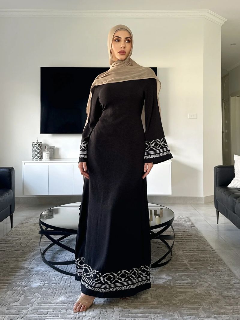 Ženska odjeća Bliskog istoka Robe Butik Vez Moda Kardigan s resicama i muslimanska haljina_voghion.com