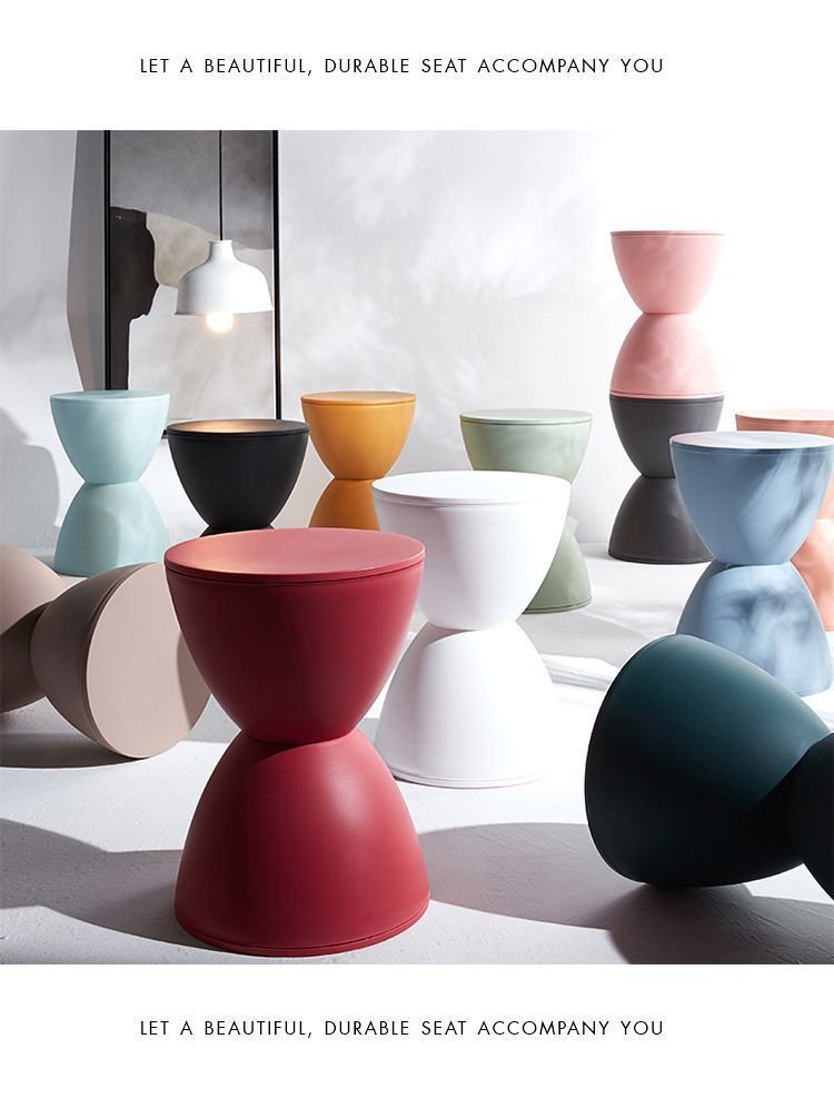 Nordic Home Einfacher Schuhwechselhocker für Kinder, niedriger, verdickter Kunststoff, kreativer runder Hocker, Eingangsbereich, Wohnzimmerbank_voghion.com