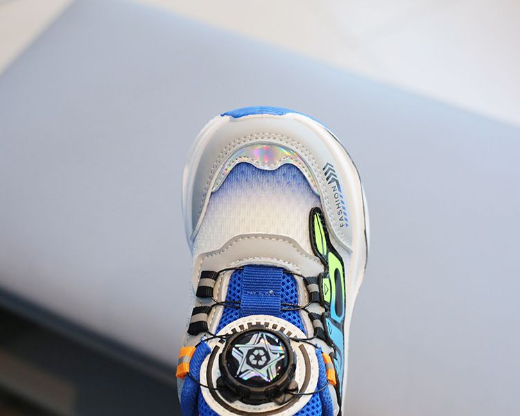 Children's sneaker 2024 spring and autumn boys' casual shoes rotating button girls' running shoes breathable baby mesh shoes single_voghion.com