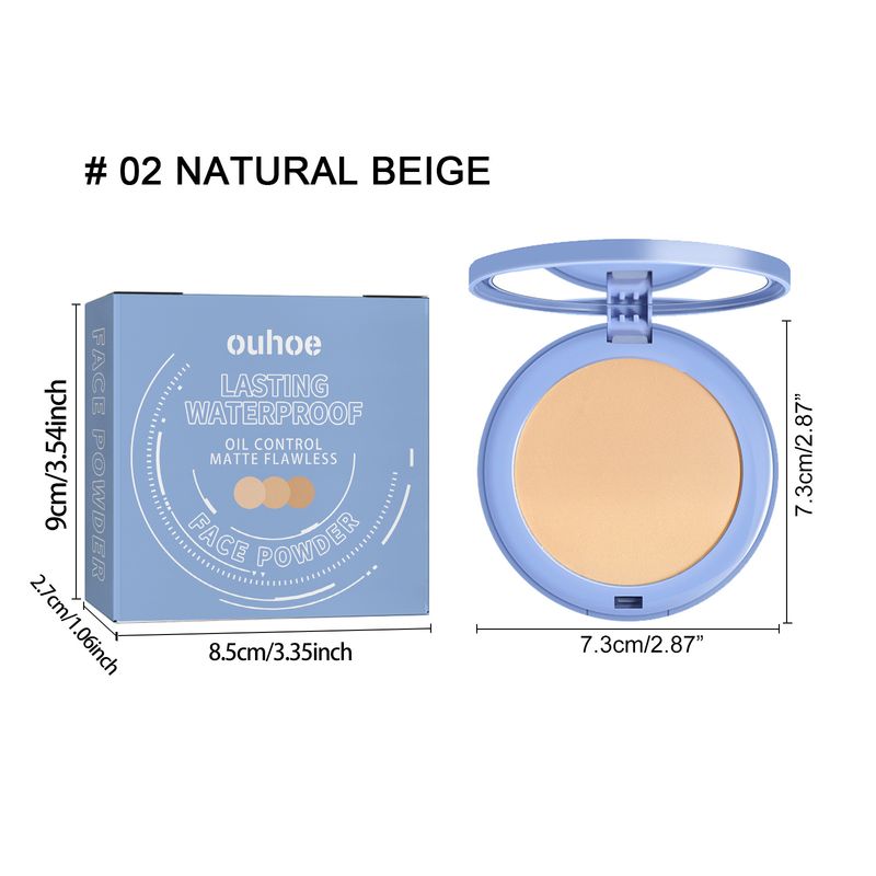 OUHOE Compact Flawless Longue Durée Non-mastifiant Retouche Poudre Fixatrice Naturelle Légère Respirante_voghion.com