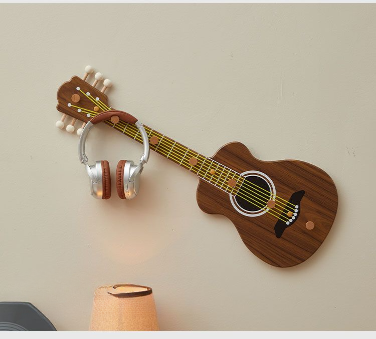 Creative Entryway Guitar Hook Personalized Decorative Wall Hanging Hallway Storage Rack 2326_voghion.com