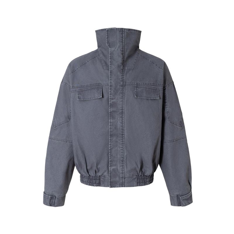 Eon Modish 25 Autunno Nuovo stile americano High Street Giacca con colletto alla coreana e linea strutturata_voghion.com