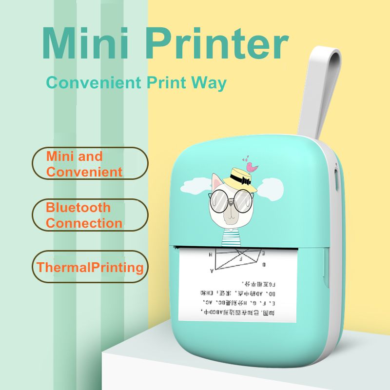 Mini Printer for iPhone and Android, Wireless Mini Photo Printer Label Printer, Portable BT Mini Thermal Printer for Printing Label, Journal, Study No_voghion.com