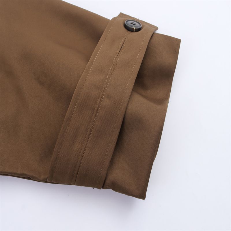 Autumn New European And American Style Hooded Long Sleeved Lapel Jacket Single Breasted Trench Coat Short Jacket_voghion.com