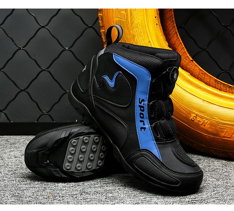 Pantofi noi de motocicletă pentru bărbați și femei, ghete de motocicletă off-road pentru patru sezoane, ghete scurte de curse, echipament de călătorie cu autoblocare pentru motociclete_voghion.com