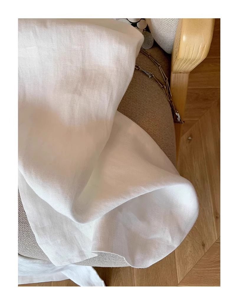 Weite Leinenhose für Damen in Weiß – Hohe Taille, fließende Hose mit geradem Bein für den Sommer, lässig und stylisch_voghion.com