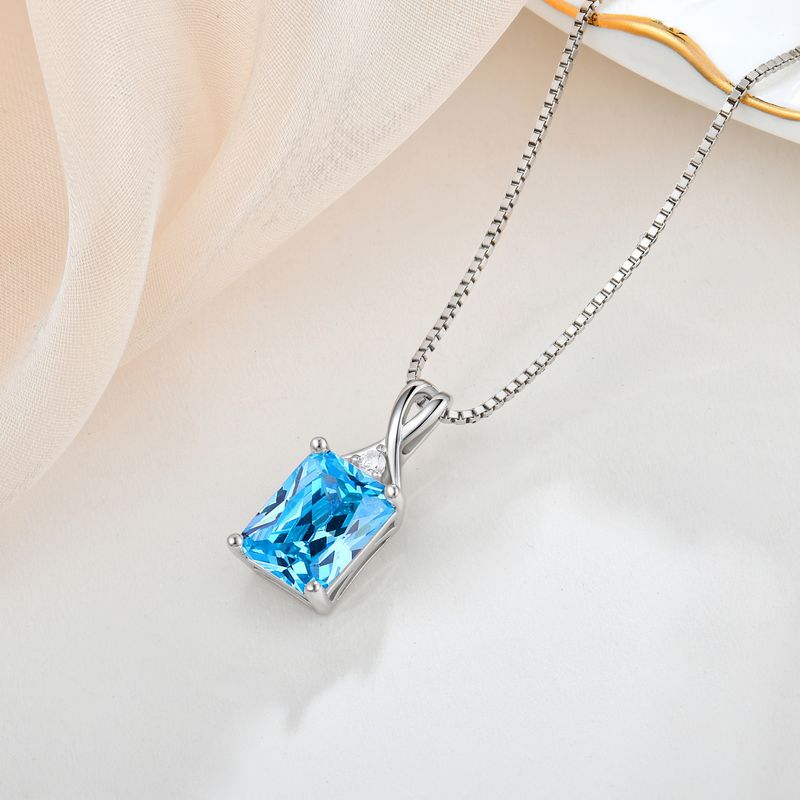 S925 ασημένιο μενταγιόν 12 κολιέ γενεθλίων χρωματιστή αλυσίδα κλείδας ζιργκόν γυναικεία κοσμήματα ασημένια κοσμήματα_voghion.com