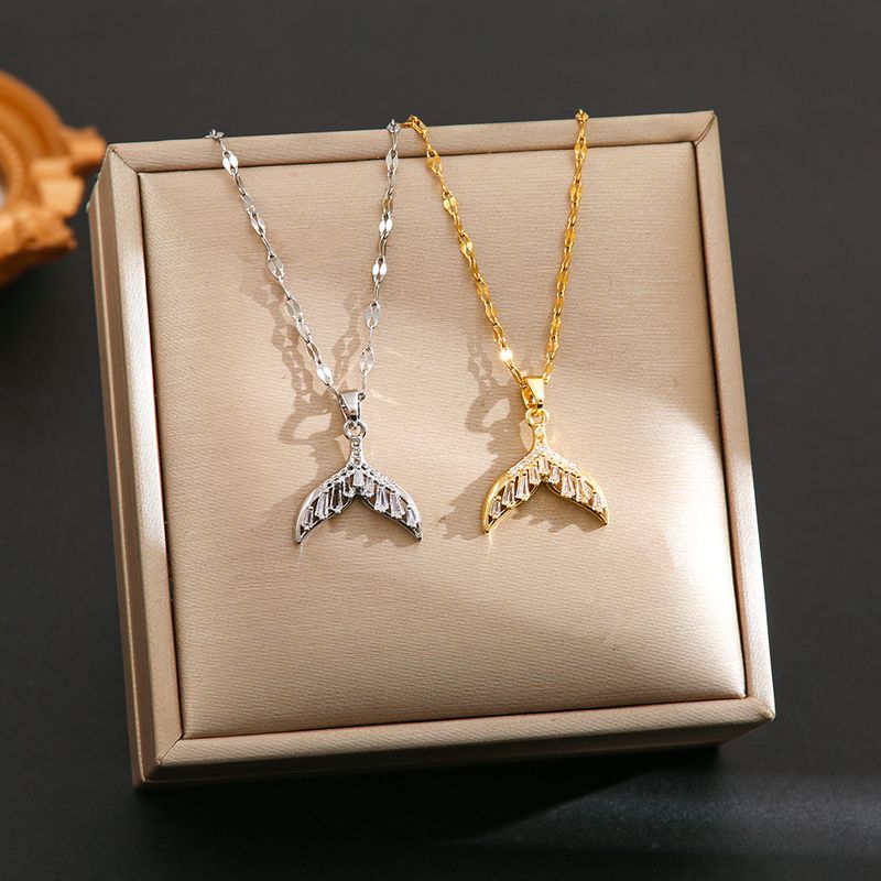 Titanium Necklace With Zircon Tail For Women, Niche Design, Titanium Steel Lock Chain, Ins Cool Style Jewelry_voghion.com