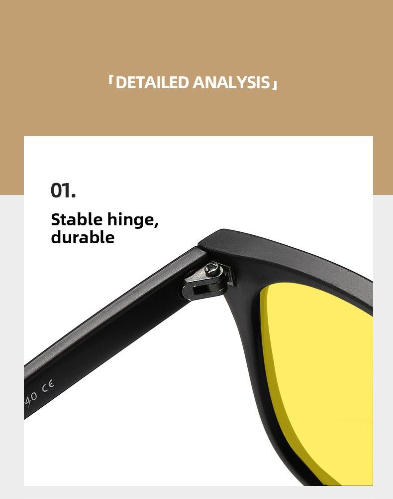 Retro Night Vision Anti-blue Light Yellow Men's And Women's Mobile Phone Flat Glasses Computer Competitive Game Eye Protection Glasses_voghion.com