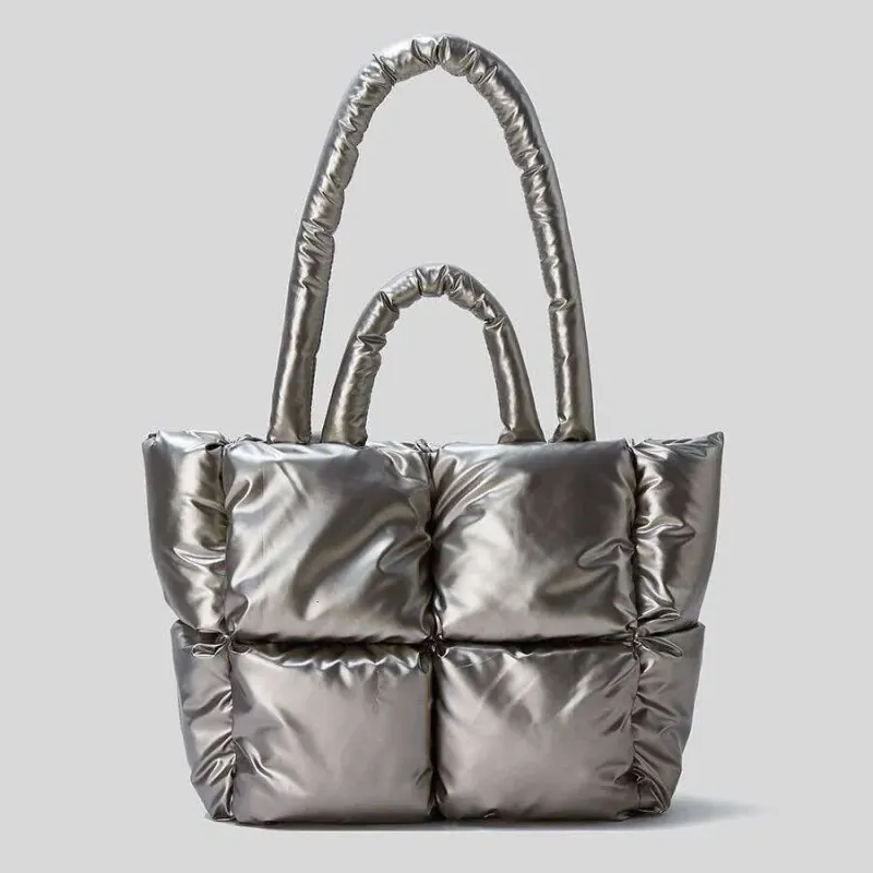 Borsa a tracolla imbottita da donna, in nylon e cotone, con tracolla, invernale, 2024_voghion.com