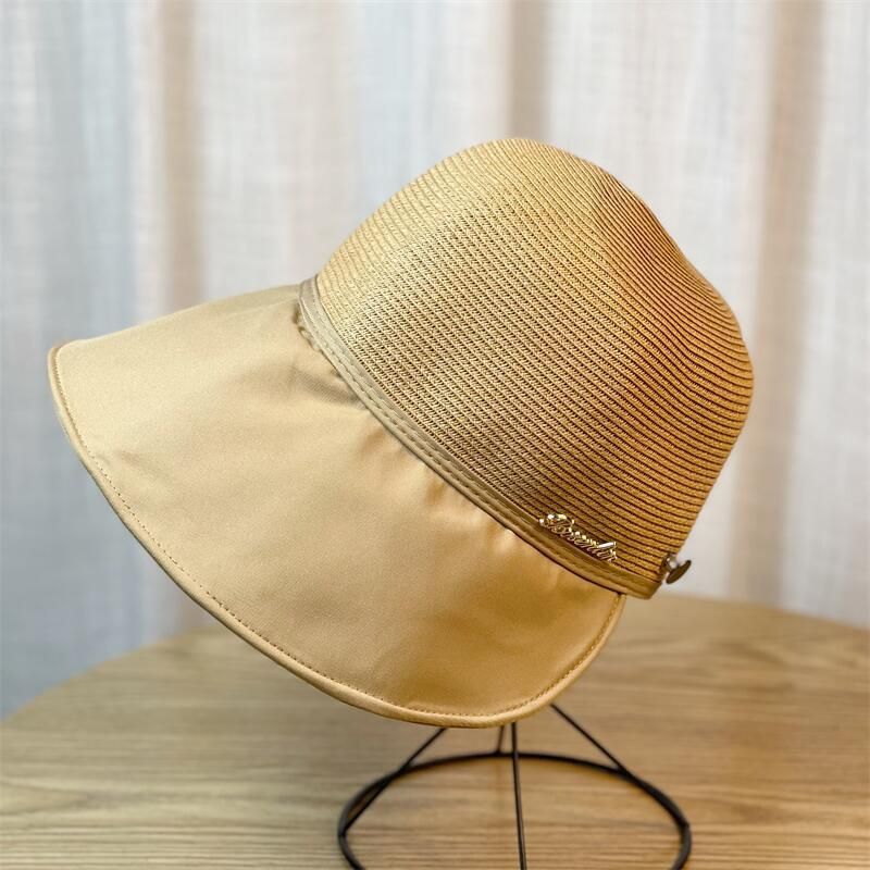Cappello parasole versione coreana Protezione solare Traspirabilità Cappello femminile a tesa larga Cappello di paglia alla moda casual e versatile per le donne_voghion.com