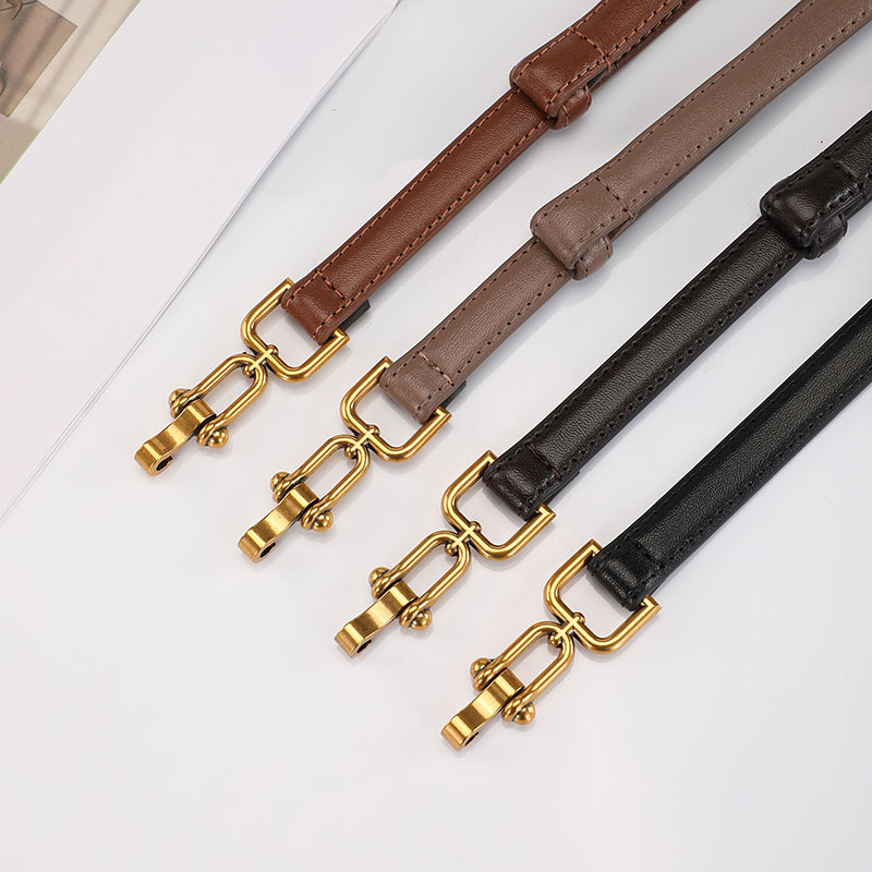 2022 Nuovo abito in pelle di vacchetta regolabile con cintura sottile per stile Mesh Red Ins da donna_voghion.com