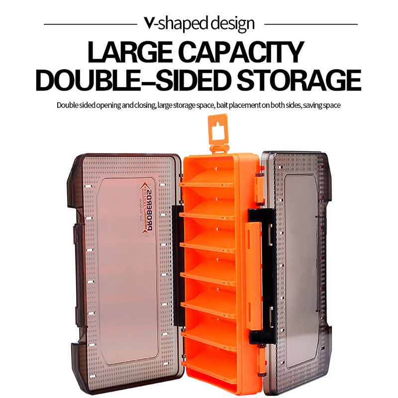 Señuelo de doble capa de madera para camarones y pececillos, lápiz de plástico para almacenamiento de cebos, juego de doble cara, caja de equipo de pesca de PP_voghion.com
