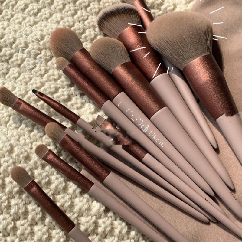 Fluffy Makeup 13 kpl sivellinsarja meikkipeitevoide sivellin poskipuna Loose Powder Brush luomiväri Foundation Make U_voghion.com