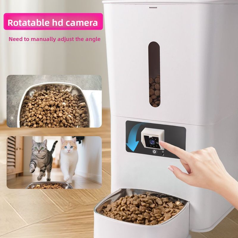 Automatischer, zeitgesteuerter und mengenmäßiger WLAN-Fernfutterautomat für Katzen und Hunde_voghion.com