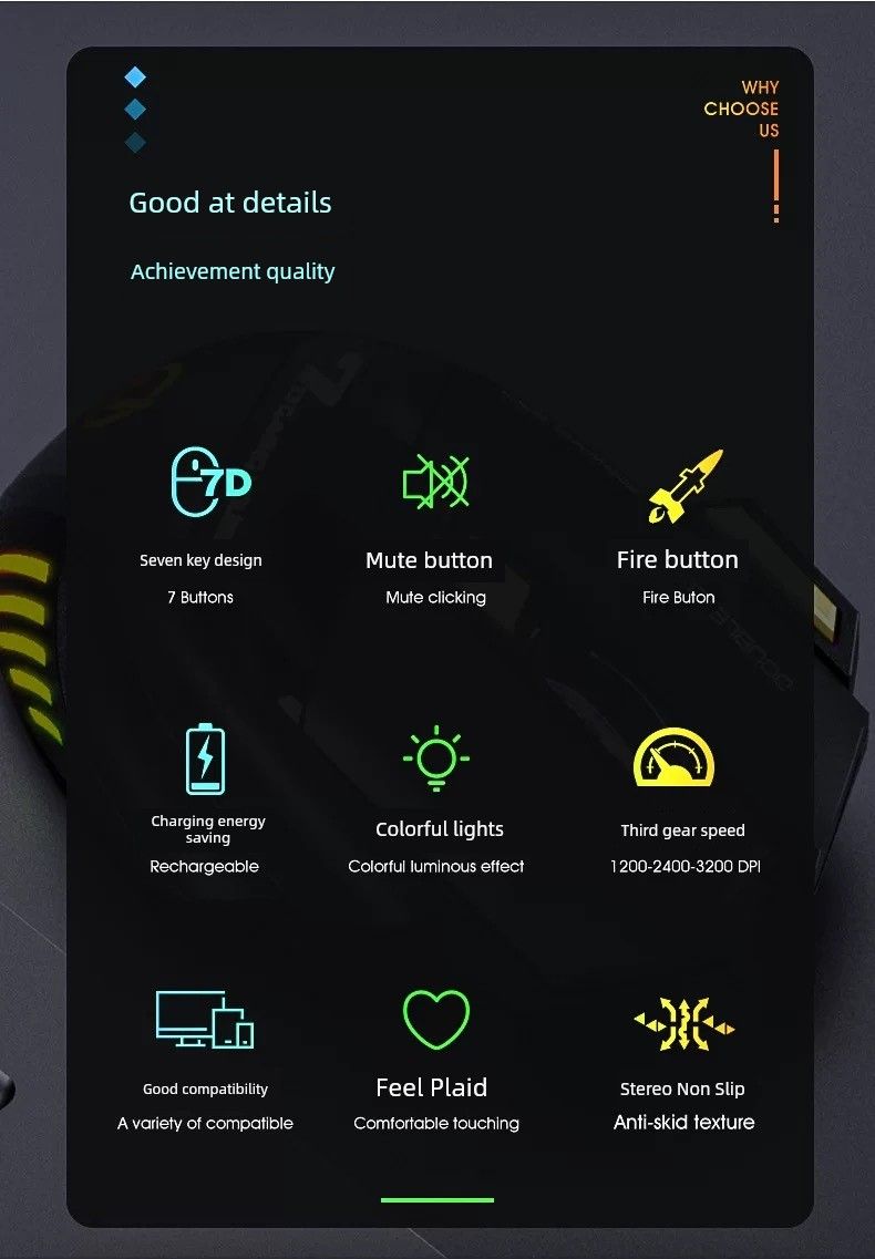 Mysz bezprzewodowa Tarantula Large-Hand E-Sports Bluetooth Dual-Mode_voghion.com