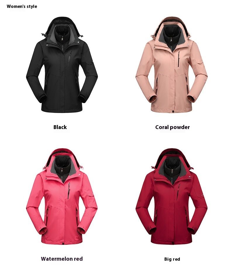 Autumn and winter assault suit two-piece set, three in one detachable unisex sports warm mountaineering hooded jacket,_voghion.com