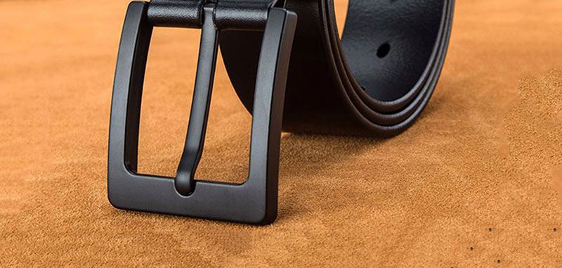 VARME menns toppkvalitets nye design massivt kuskinn menn ku ekte skinn kuskinn svart nålespenne metallbelter jeans_voghion.com