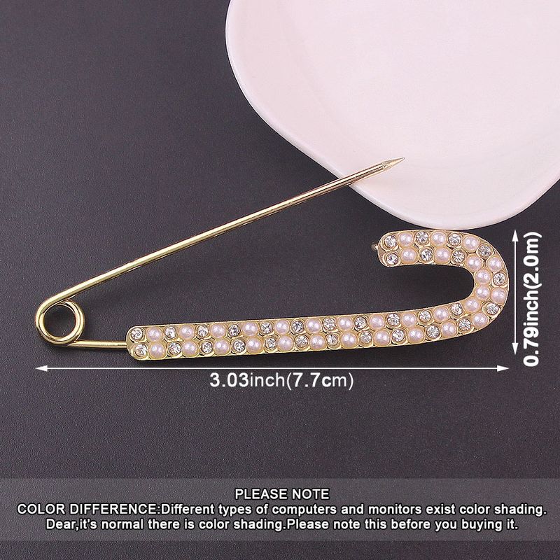 Rhinestone Pearl Simple 7.5cm Large Brooch Cardigan Scarf Decoration Women's Suit Accessory_voghion.com