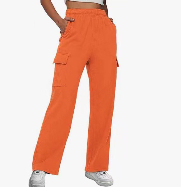 Pantaloni lunghi larghi da donna tuta sportiva casual a vita alta pantaloni dimagranti a gamba dritta a gamba larga_voghion.com