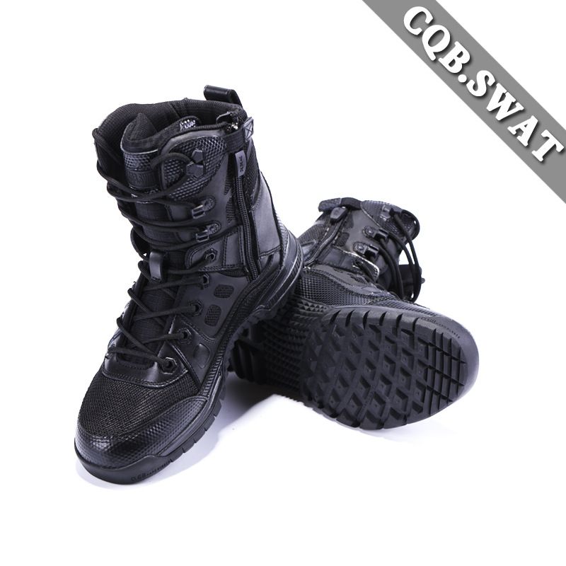 Leichte Kampfstiefel Black Tiger Herbst- und Winterkampfstiefel Kampfstiefel Atmungsaktive High-Top-Kampfstiefel aus Segeltuch_voghion.com