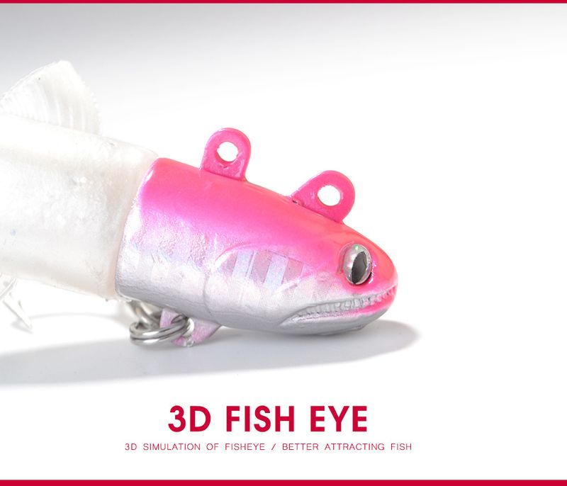 FTK Head Bass T Tail Wrapped Lead Soft Fish Lure Bait For Pike Night Light Sea Boat Fishing_voghion.com
