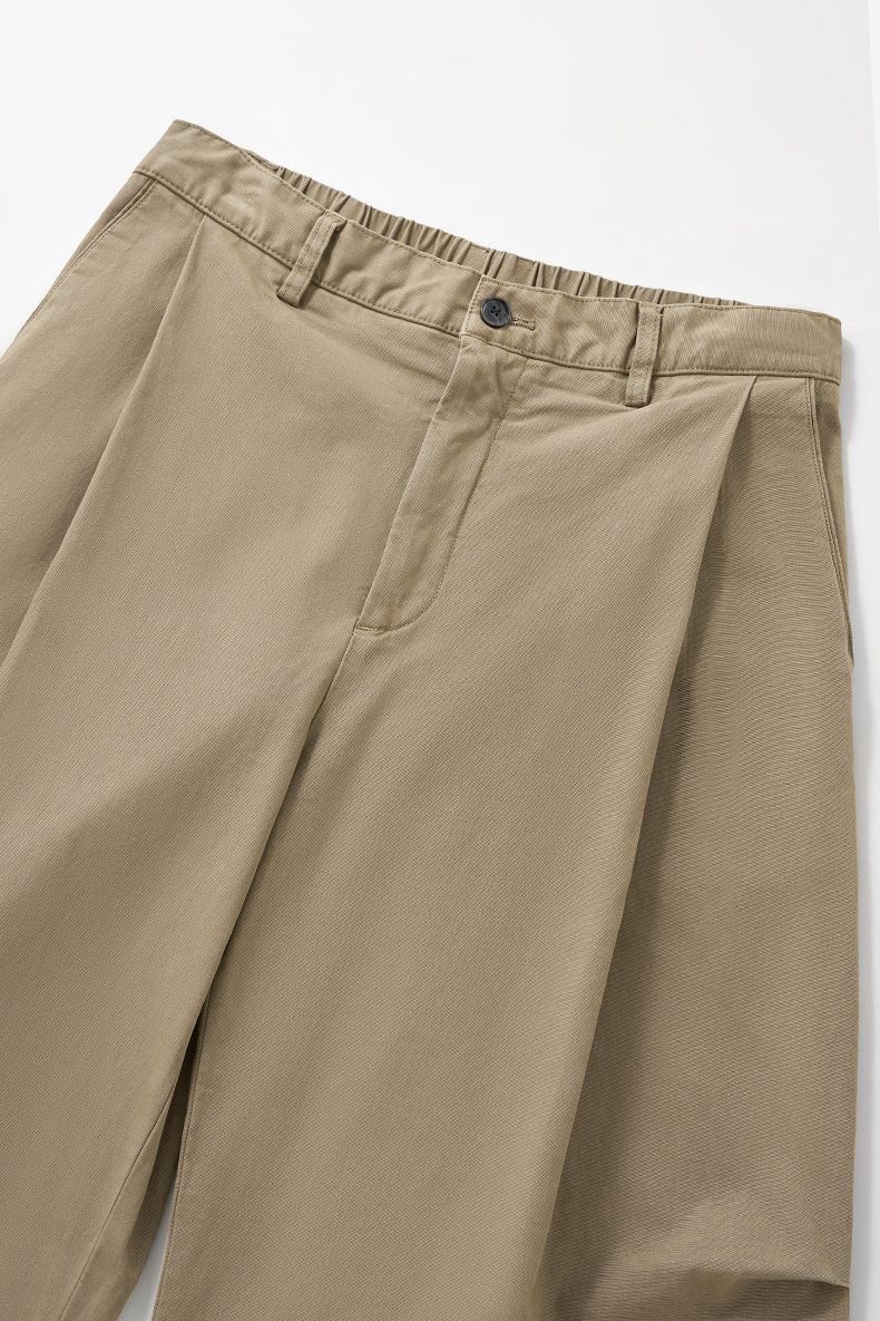 Herren-Cargohose mit weitem Bein und Bundfalten – Streetwear-Essential, 98 % Baumwolle und Stretch, Oversize-Passform (Schwarz/Khaki/Grau, S-XL)_voghion.com