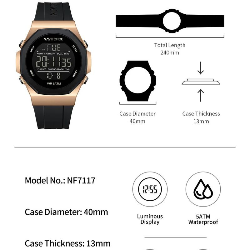 Montres de haute qualité pour homme, étanches à 50 m, bracelet en silicone, nouveau style, montres-bracelets électroniques lumineuses_voghion.com