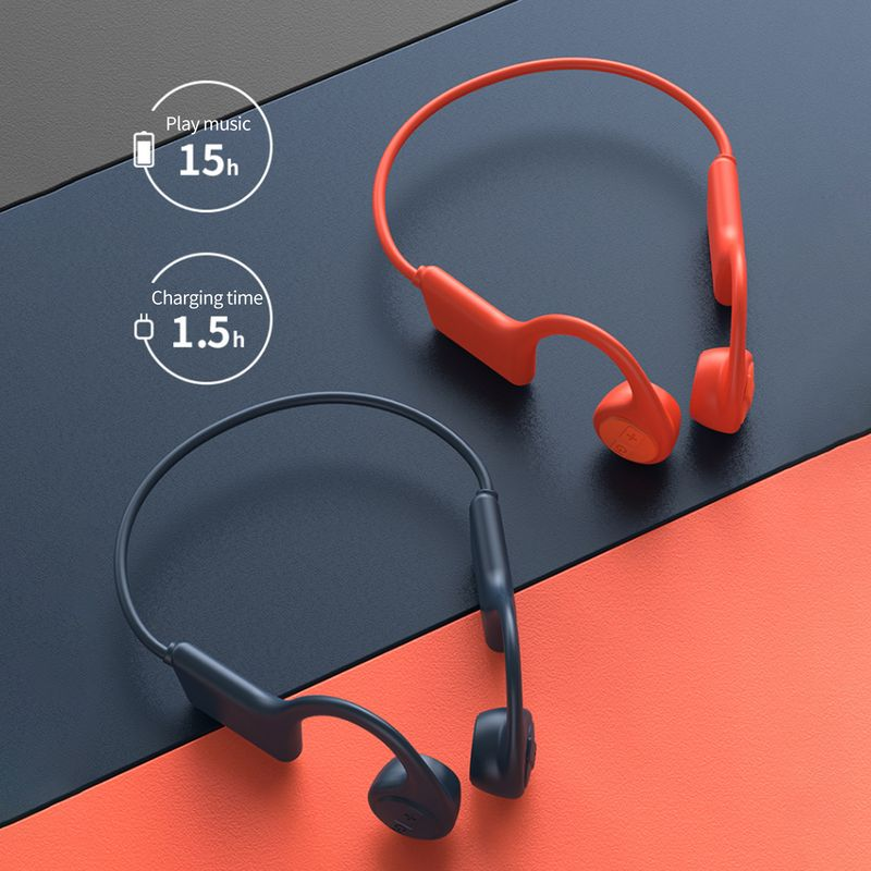 Słuchawki kompatybilne z Bluetooth Zaczep na ucho Przewodnictwo kostne Uniwersalne sportowe słuchawki bezprzewodowe stereo do biegania_voghion.com