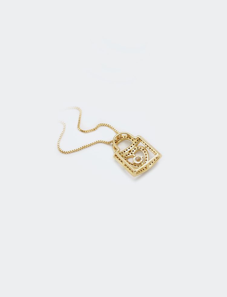 Gioielli da donna, accessori popolari, semplici e alla moda, collana di coppia con zirconi placcati in oro, collana con lucchetto, collana con ciondolo a lucchetto_voghion.com