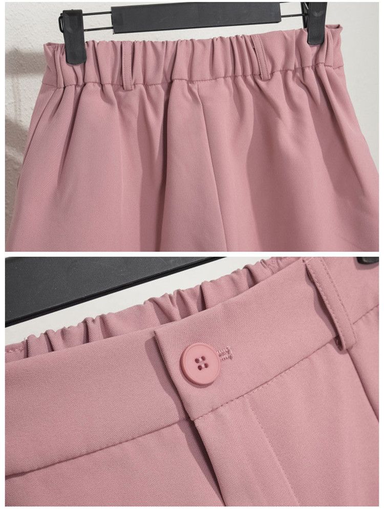 Women's Wear spring and summer shorts high-waisted khaki boot pants, versatile and slimming, Korean style wide-leg pants_voghion.com