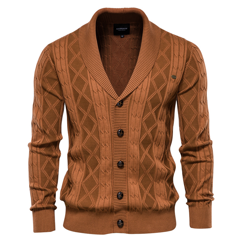Herenkleding Cardigan Heren V-hals Lange Mouw Trui Heren Dikke Trui Hipster Heren Gebreide Cardigan Jas_voghion.com