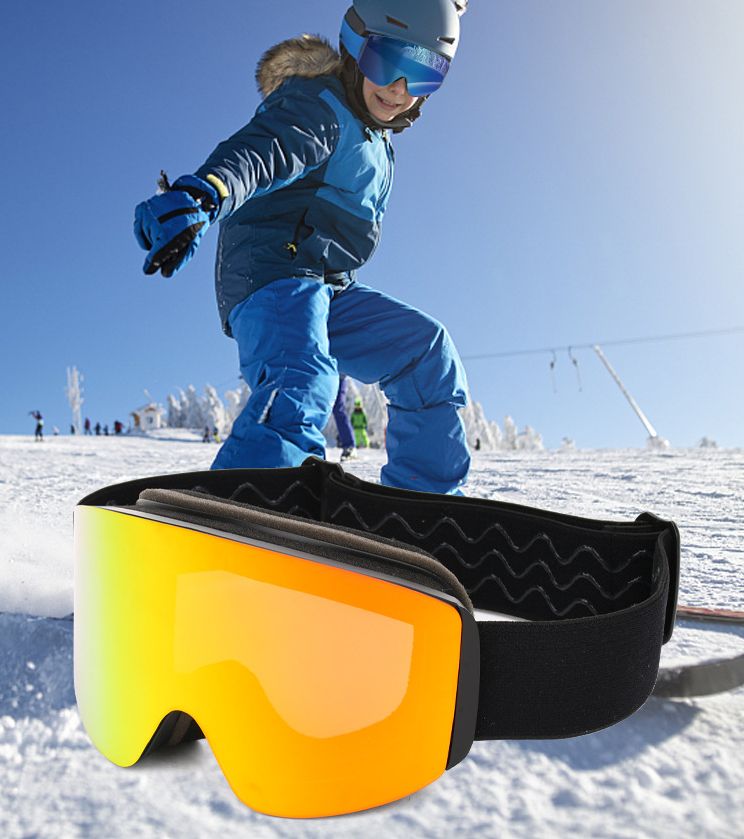 Occhiali da neve magnetici antiappannamento per bambini, occhiali da sci cilindrici per ragazzi e ragazze_voghion.com