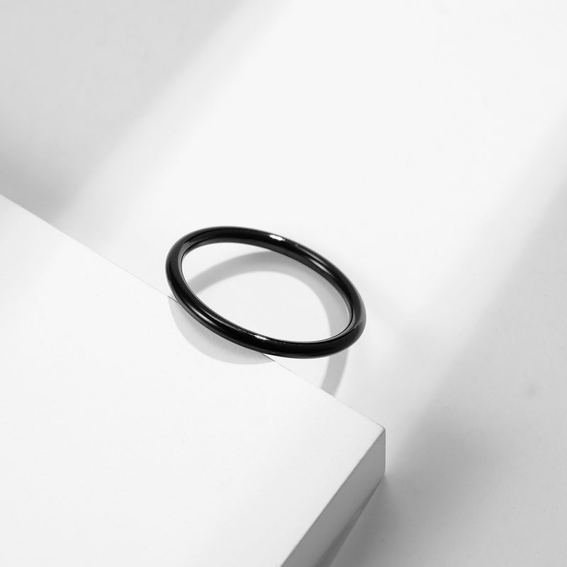 INS genderless koude stijl titanium stalen ronde draad staart ring ring mannen en vrouwen neutrale gladde effen ring stapelbare hand sieraden_voghion.com