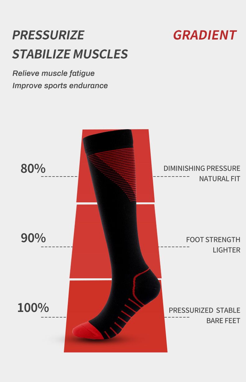 Socks new colorful striped V-shaped compression socks professional sports compression socks for men and women elastic socks fitness socks_voghion.com