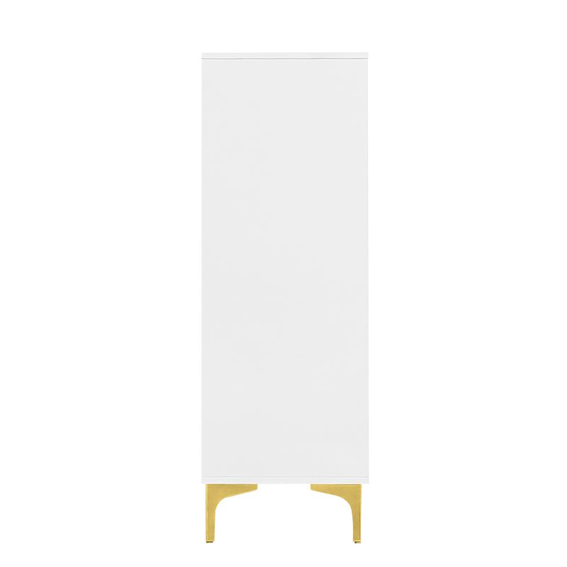 Meuble à chaussures blanc moderne avec éclairage LED 16 couleurs – Rangement gain de place pour couloir 80 x 35 x 105 cm avec tiroirs et étagères – Pour entrée, salon, couloir_voghion.com