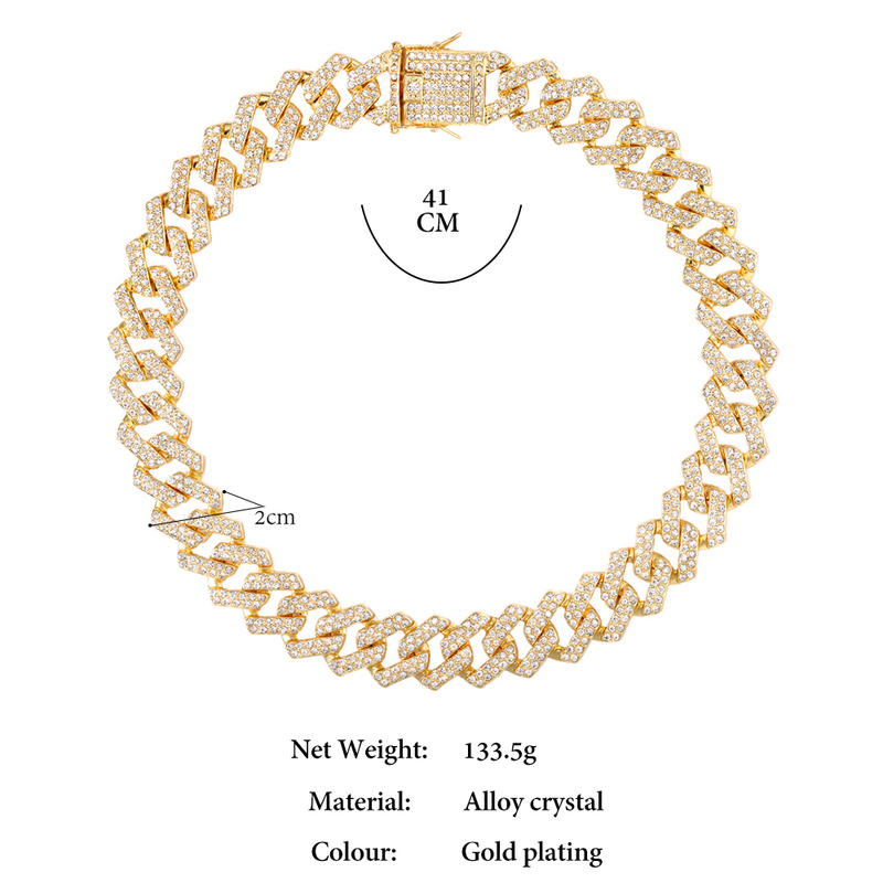 2025 Nuovi arrivi Punk Hip Hop Iced Out Strass Catena per uomo Donna Bling Cristallo Prong Cuban Link Choker Collana Gioielli Regalo_voghion.com
