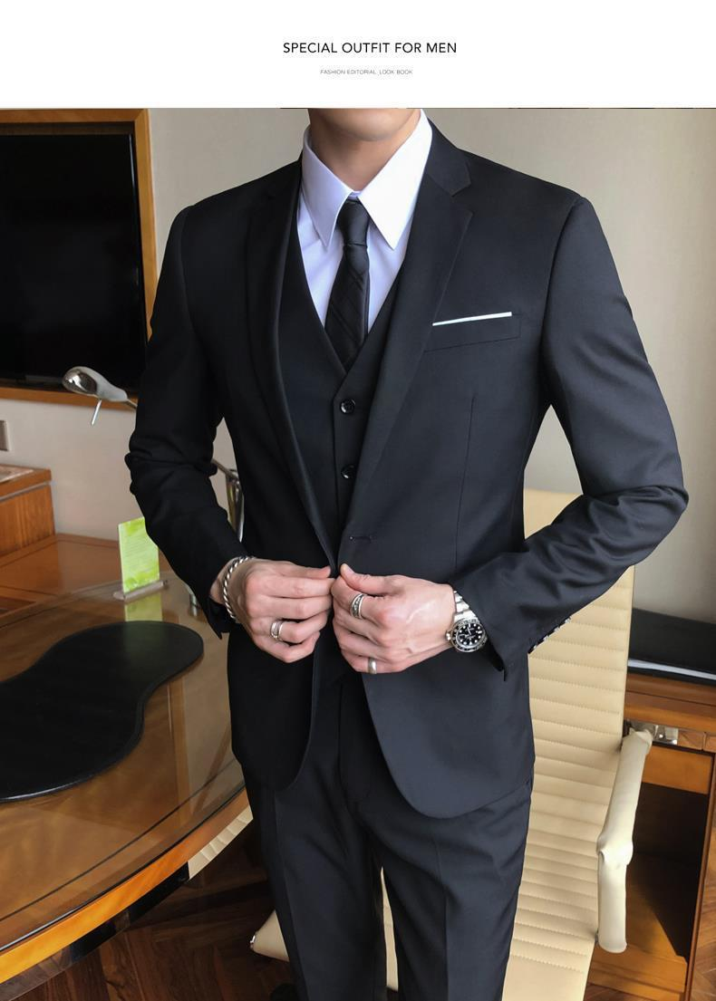 Professionaalsed meesterõivad Parima mehe peigmehe pulmadeks äriline pidulik mantel Slim Fit vabaaja väike ülikond_voghion.com