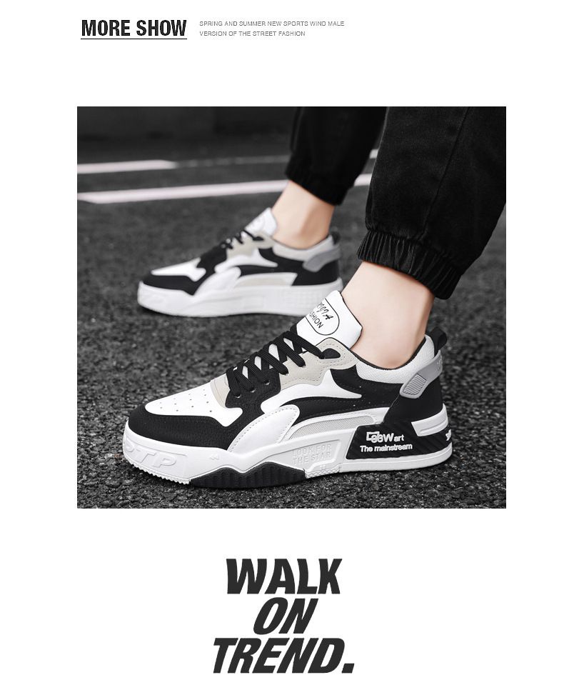 Męskie sznurowane grube tenisówki, buty dla taty buty sportowe, amortyzujące i oddychające buty do biegania koszykówka trening na siłowni_voghion.com