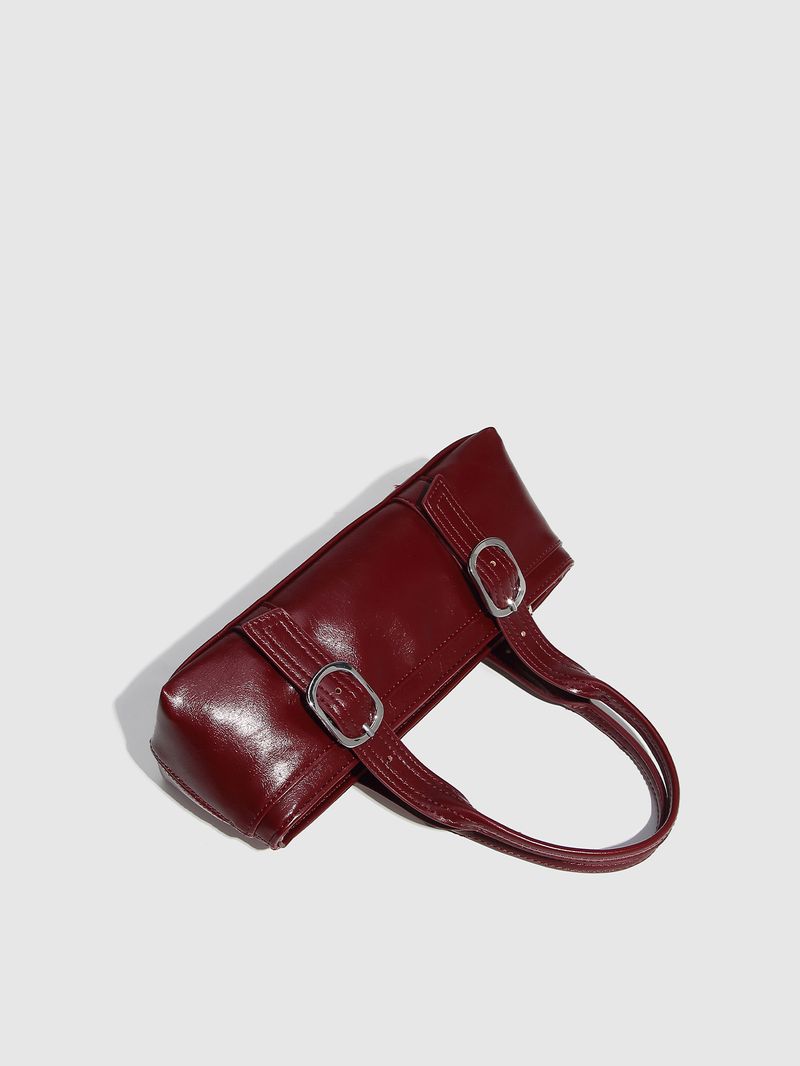 Borse da donna Borsa Boston Borsa a mano con fibbia retrò Borsa da polso con cerniera per motocicletta_voghion.com