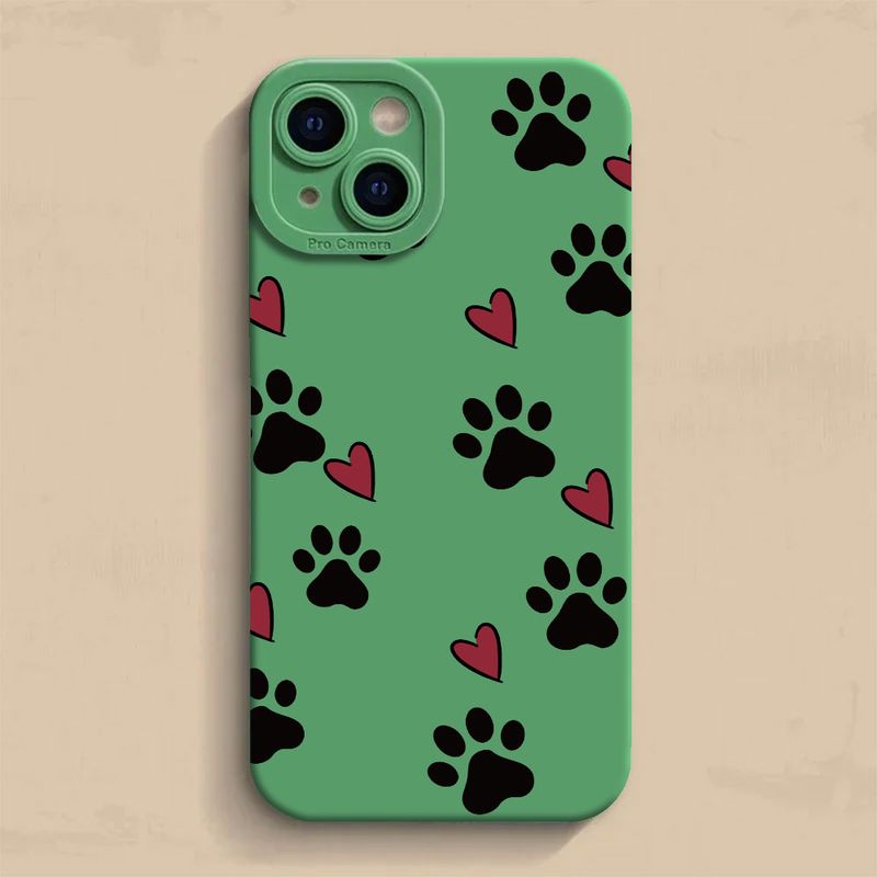 Coque de téléphone à empreintes de chien colorées pour iPhone 15 14 13 12 11 Pro Max X XR XS 7 8 Plus SE 2020 Motif Housse de protection en silicone_voghion.com
