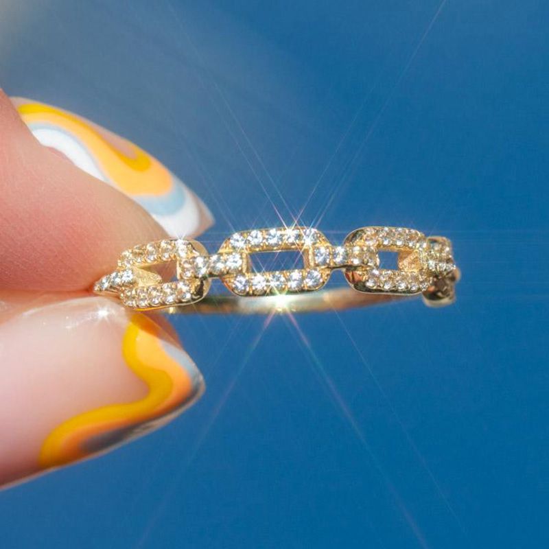 Minimalist Ring For Women Simple Zircon Gold Color Dainty Accessories Statement Stacking Rings Female Jewelry Wholesale_voghion.com
